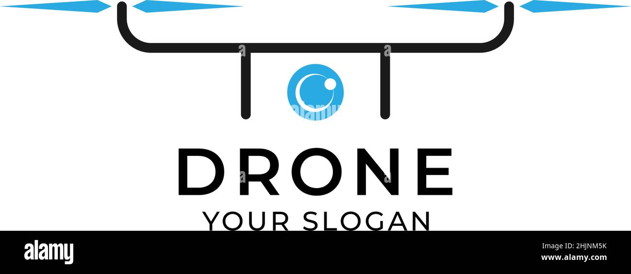 Modèle de conception de logo de drone illustration à vecteur isolé Illustration de Vecteur