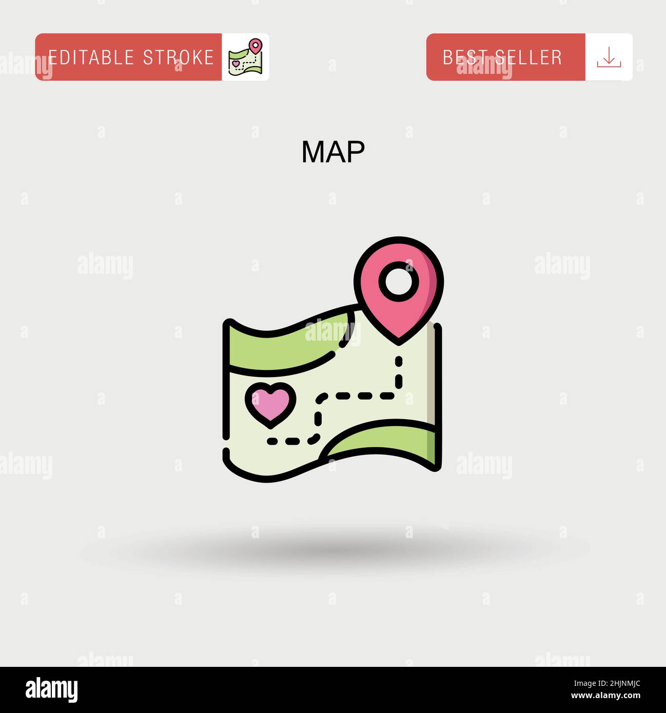 Icône de vecteur simple de carte. Illustration de Vecteur