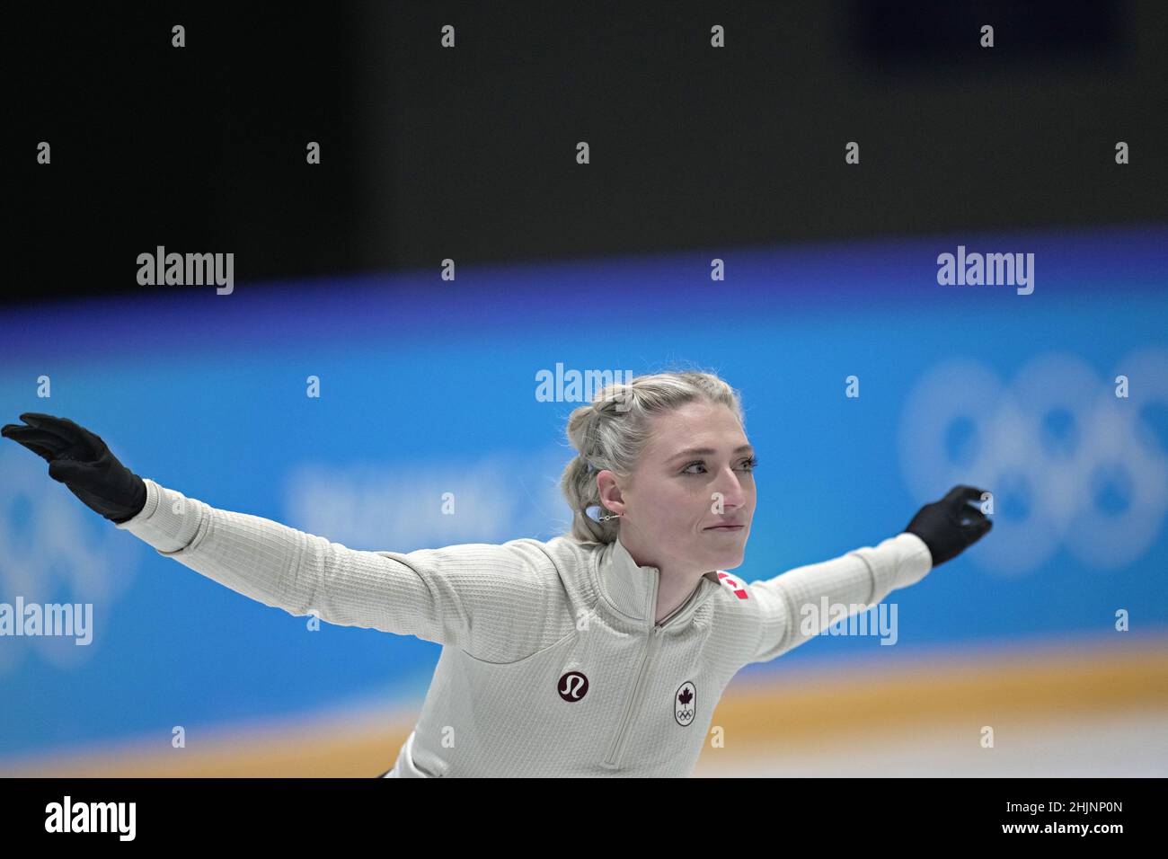 Pékin, Chine.31st janvier 2022.Le canadien Piper Gilles répète sa danse sur glace au patinage artistique aux Jeux olympiques d'hiver de Beijing, le lundi 31 janvier 2022.Les Jeux Olympiques sont ouverts le 4th février dans le cadre des protocoles Extreme Covid-19.Photo de Richard Ellis/UPI crédit: UPI/Alay Live News Banque D'Images