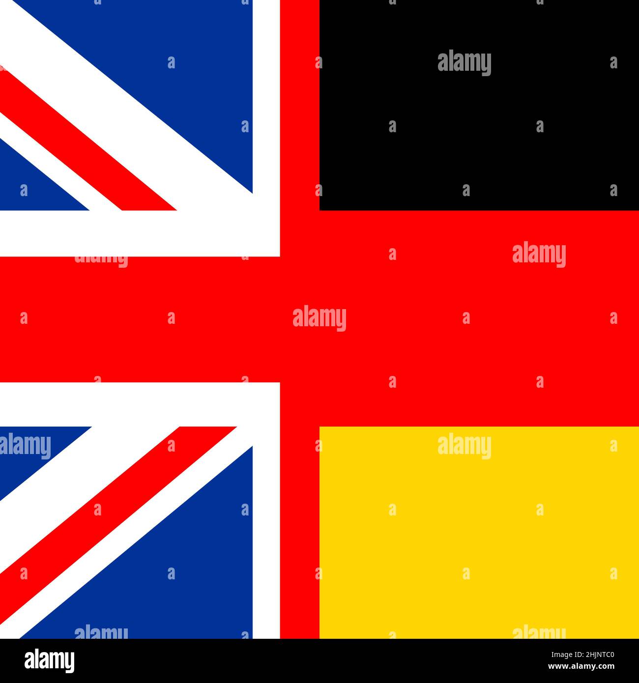 royaume-uni allemagne symbole du demi-drapeau du pays Banque D'Images