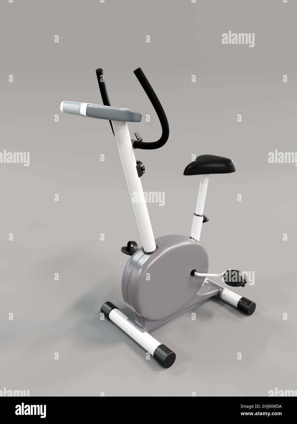 3D rendu de vélo d'appartement sur fond gris clair Banque D'Images