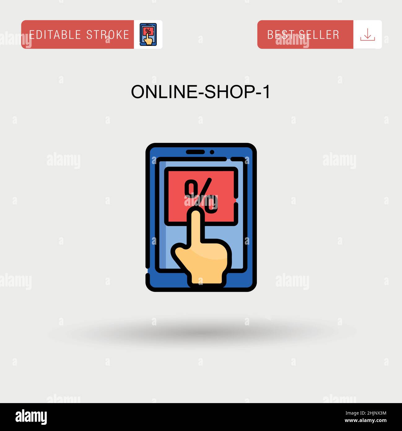 Online-shop-1 icône de vecteur simple. Illustration de Vecteur