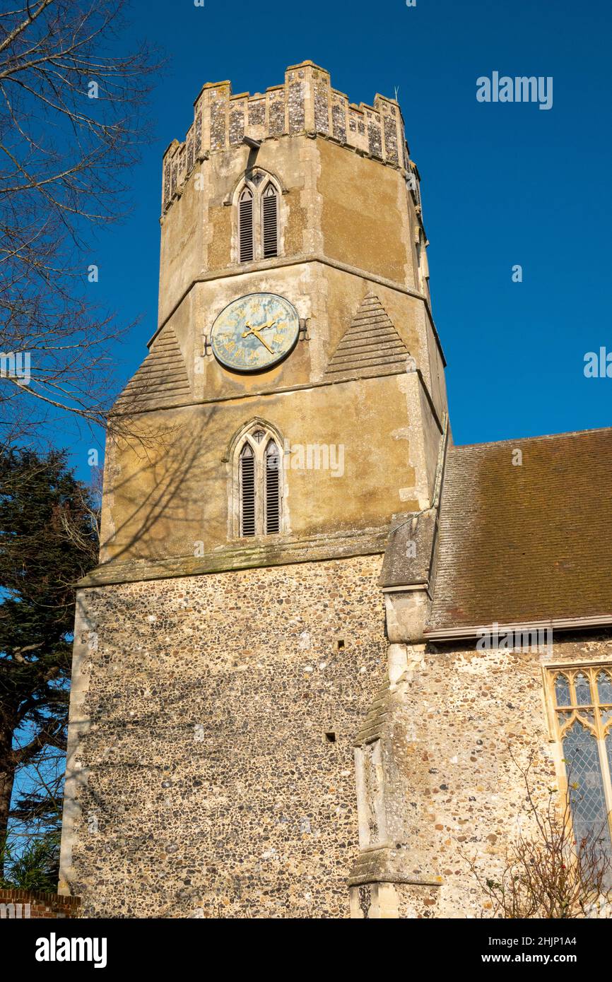 La tour octogonale de All Saints Church Easton, Suffolk, Royaume-Uni Banque D'Images