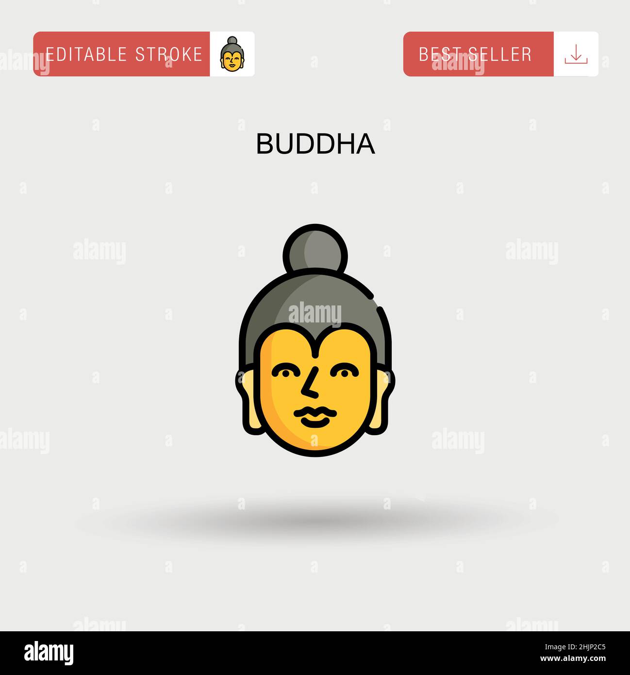 Icône de vecteur simple de Bouddha. Illustration de Vecteur