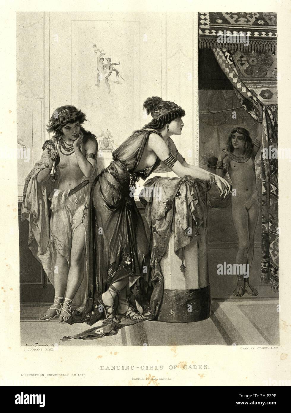 Danse des filles de Gades d'après Pierre Olivier Joseph Coomans, 19th siècle Banque D'Images