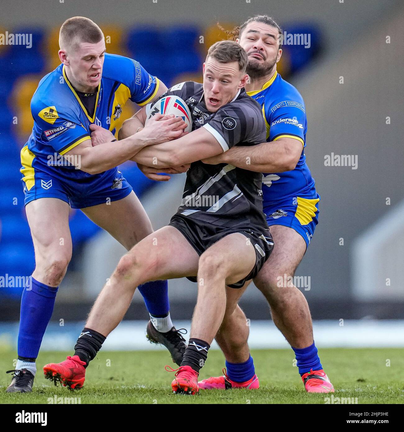 Wimbledon, Royaume-Uni.19th janvier 2022.Action au cours du match de championnat de Betfred entre London Broncos et Widnes Vikings au Cherry Red Records Stadium, Plough Lane, Wimbledon, Angleterre, le 30 janvier 2022.Photo de David Horn.Crédit : Prime Media Images/Alamy Live News Banque D'Images