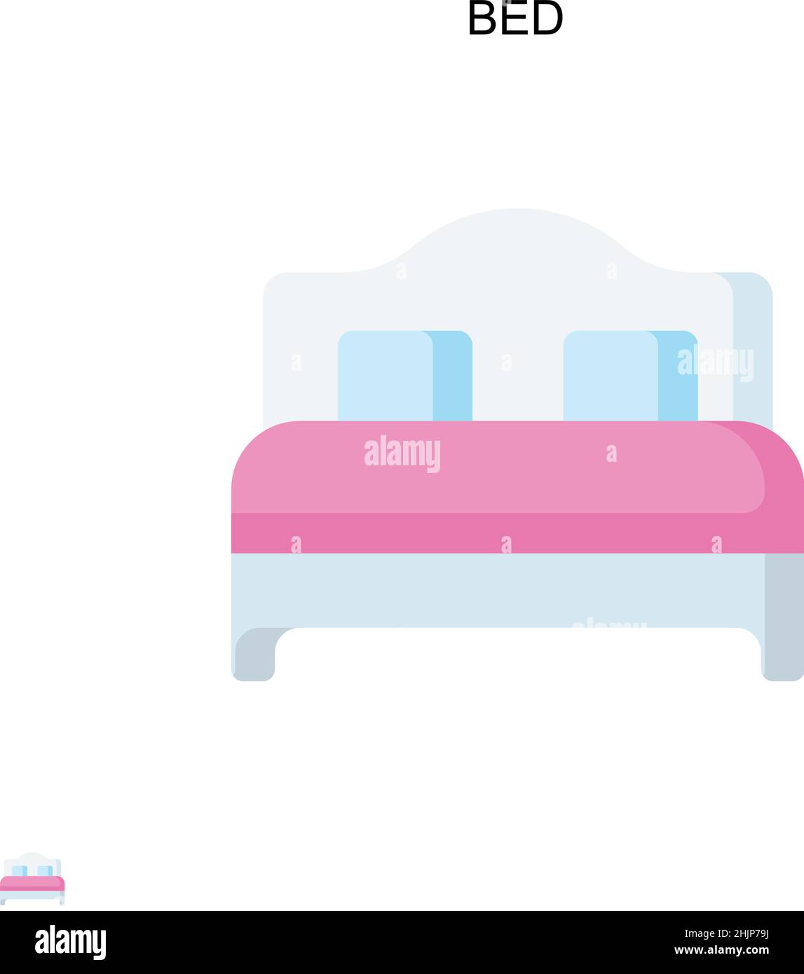 Icône de vecteur simple de lit.Modèle de conception de symbole d'illustration pour élément d'interface utilisateur Web mobile. Illustration de Vecteur