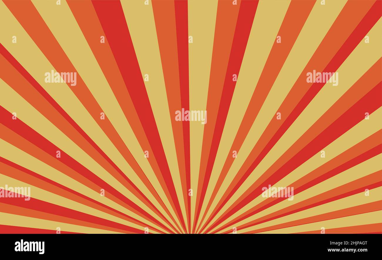 rétro-style orange, rouge et jaune arrière-plan de sunburst, illustration vectorielle Illustration de Vecteur