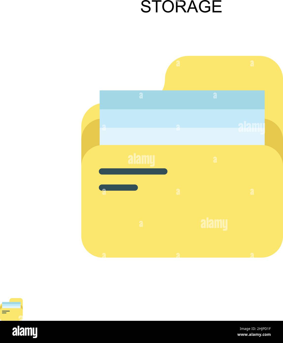 Icône de vecteur simple de stockage.Modèle de conception de symbole d'illustration pour élément d'interface utilisateur Web mobile. Illustration de Vecteur