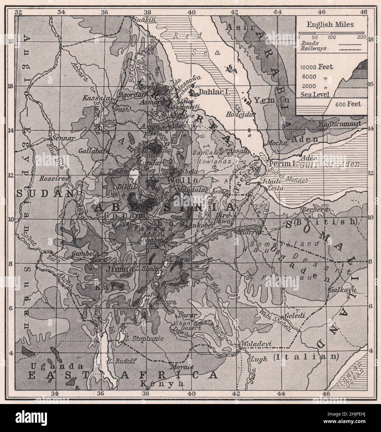 Map of ethiopia abyssinia Banque de photographies et d’images à haute ...