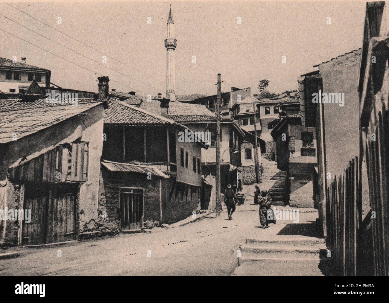 Les mosquées et le bazar de Serajevo lui donnent un air oriental et on parle souvent de Damas du Nord. Bosnie-Herzégovine (1923) Banque D'Images