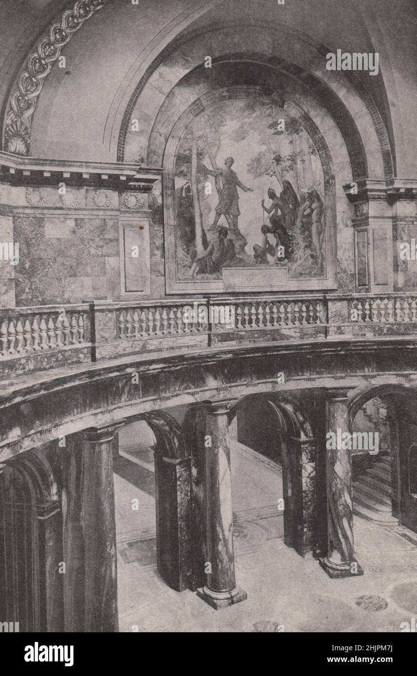 Scènes historiques dans la rotonde de la maison d'état de Boston. Massachusetts (1923) Banque D'Images