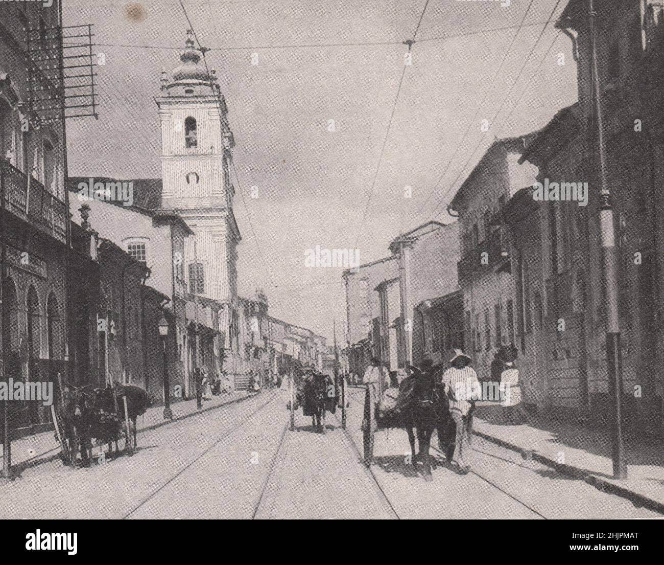 Méthodes de transport tranquilles dans une ville importante du Brésil (1923) Banque D'Images