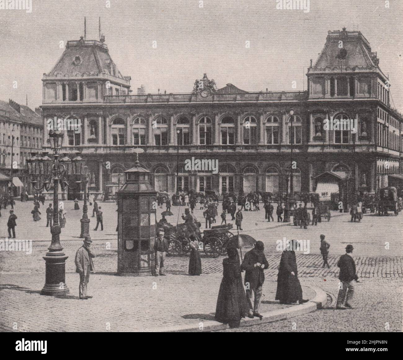 Gare centrale de Bruxelles sur la place Charles Rogier. Belgique (1923) Banque D'Images