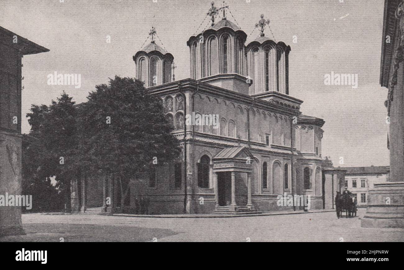 Où le chef de l'église d'état roumaine a son trône. Roumanie. Bucarest (1923) Banque D'Images