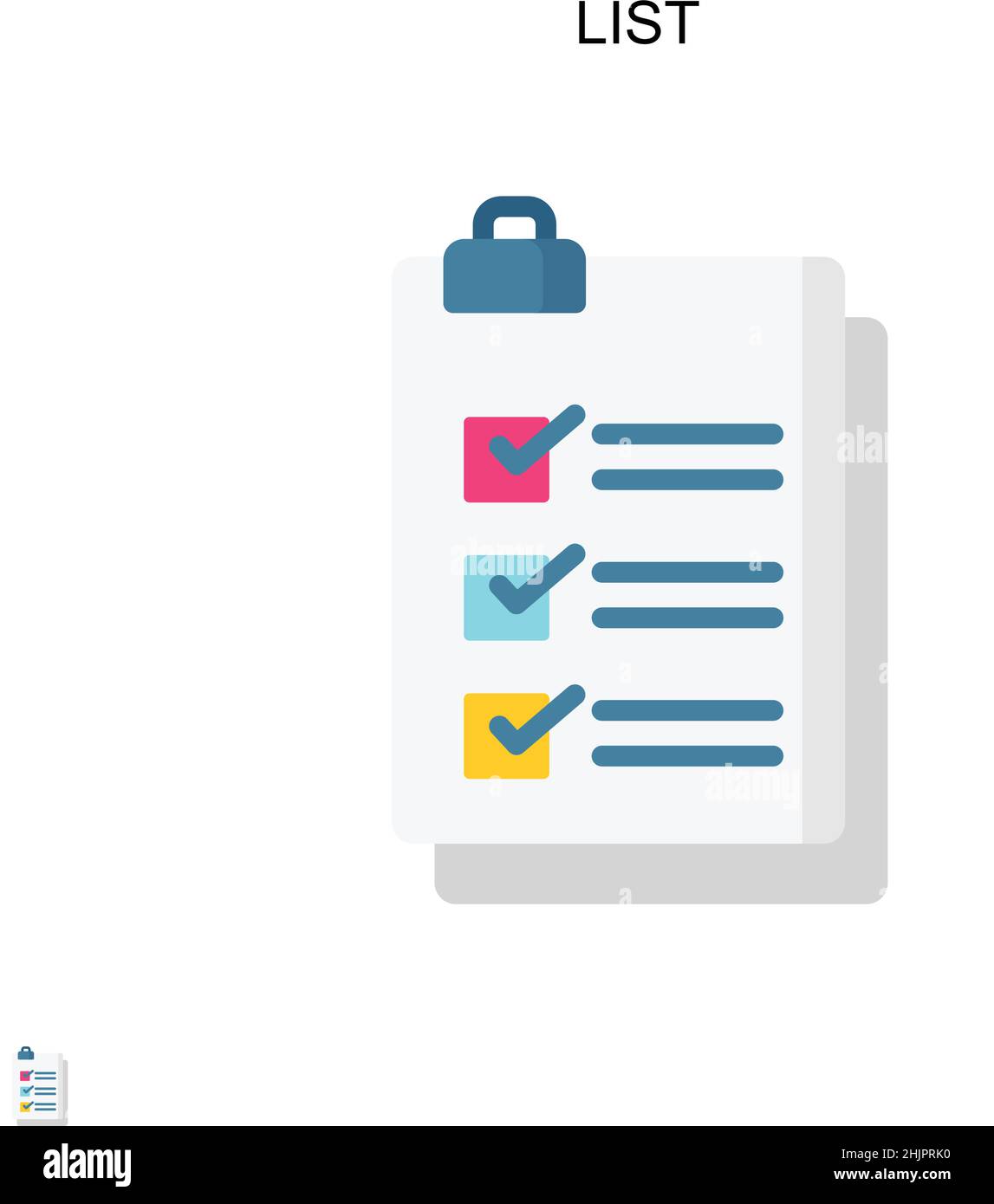 Liste des icônes de vecteur simple.Modèle de conception de symbole d'illustration pour élément d'interface utilisateur Web mobile. Illustration de Vecteur