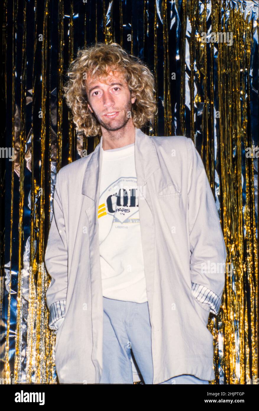 HILVERSUM, PAYS-BAS - 03 NOVEMBRE 1985 : chanteur Robin Gibb des Bee Gees. Banque D'Images