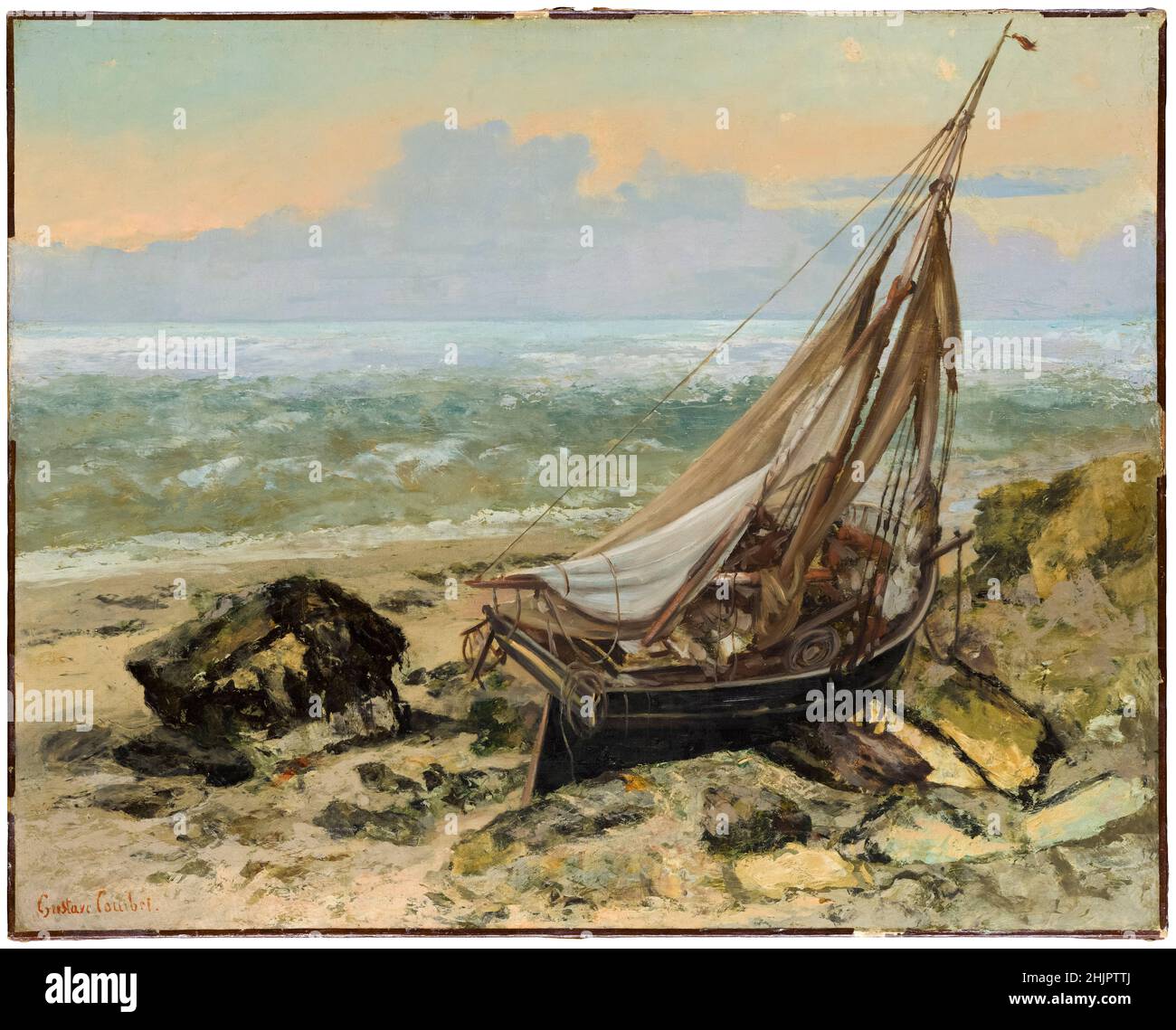 Le bateau de pêche, peinture de Gustave Courbet, 1865 Banque D'Images