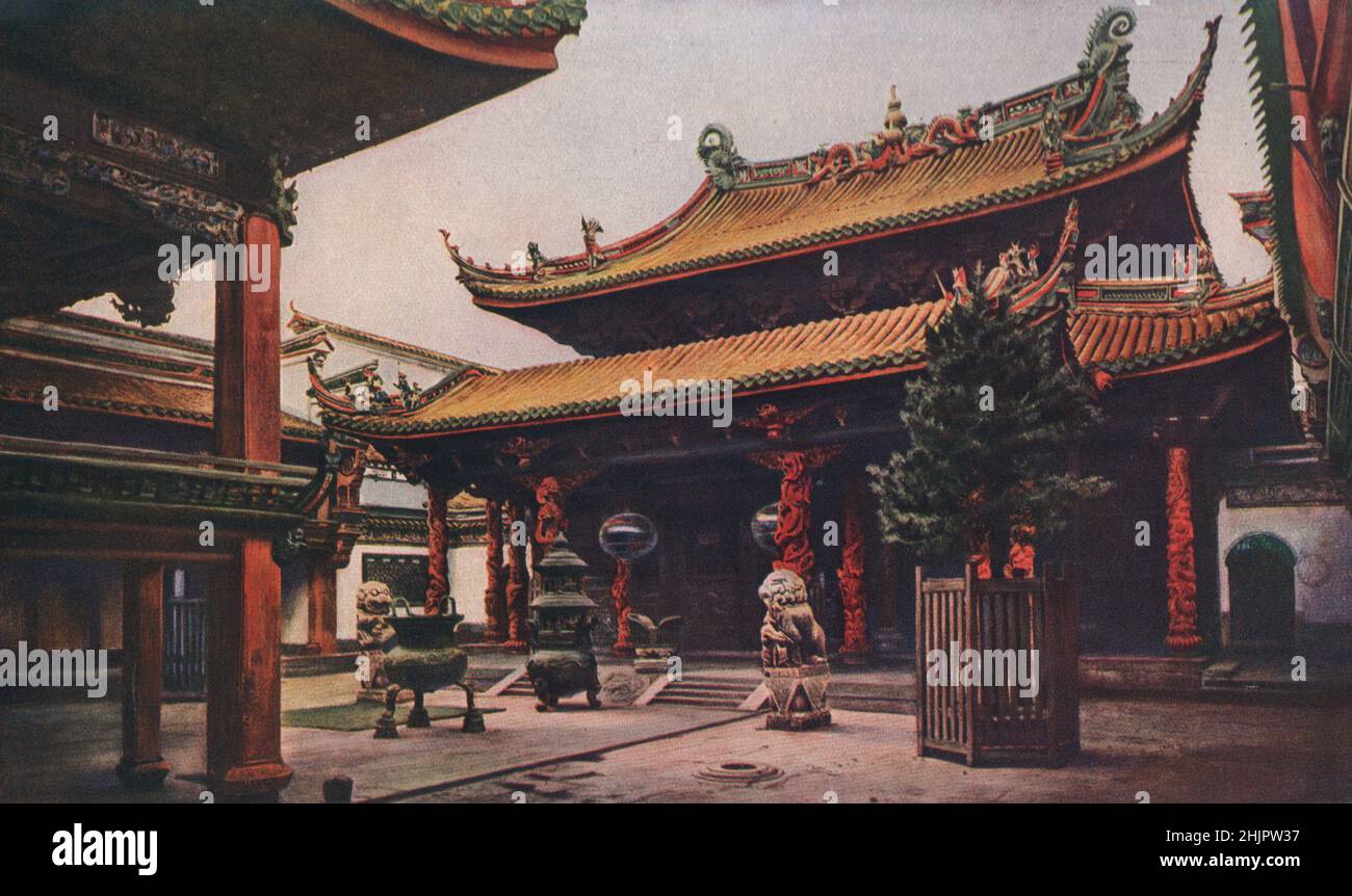 Ningbo. Tien-how-Kung, ou temple de la Reine du ciel, le lieu de rencontre de la guilde de Fukien (1923) Banque D'Images