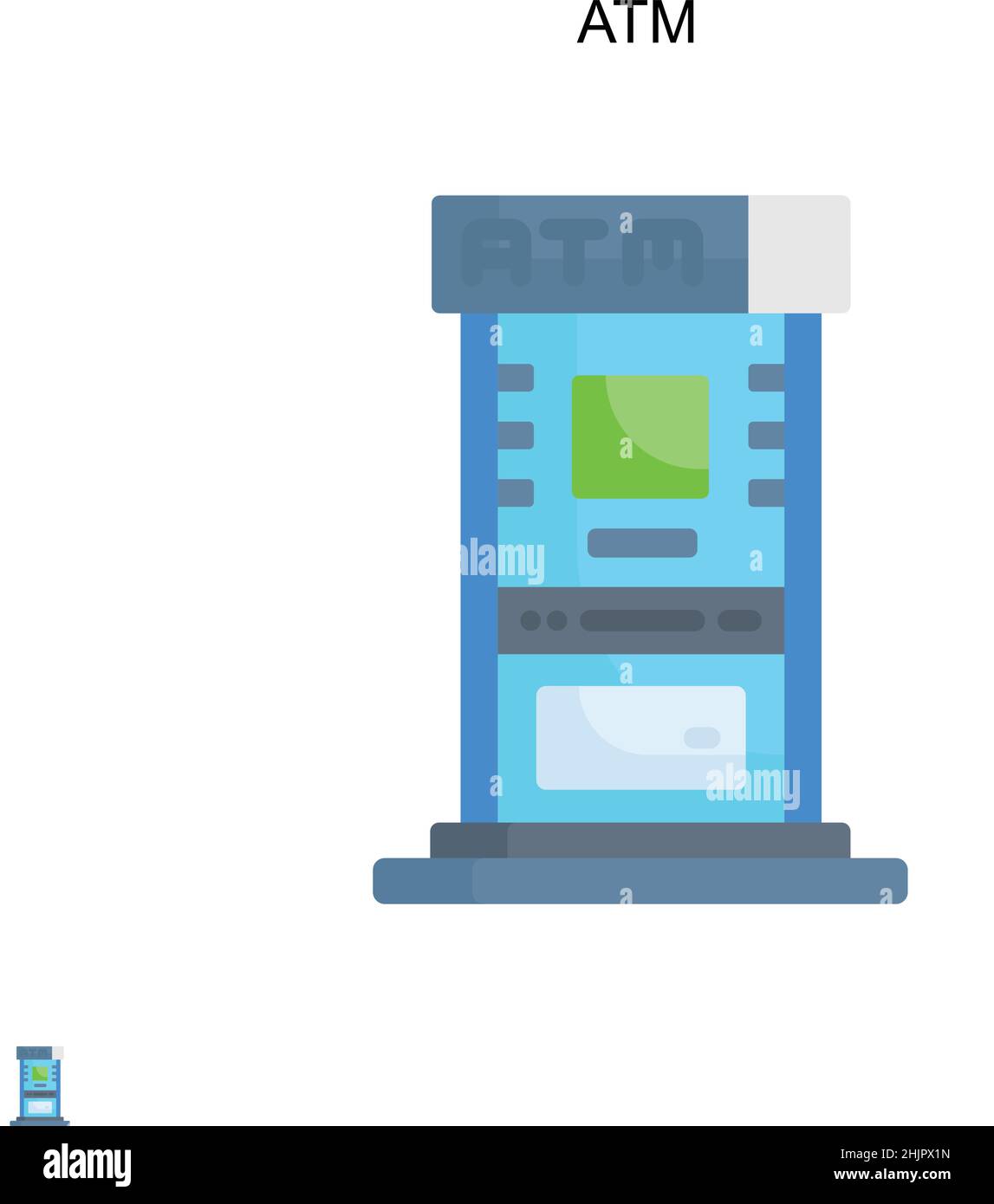 Icône de vecteur simple ATM.Modèle de conception de symbole d'illustration pour élément d'interface utilisateur Web mobile. Illustration de Vecteur