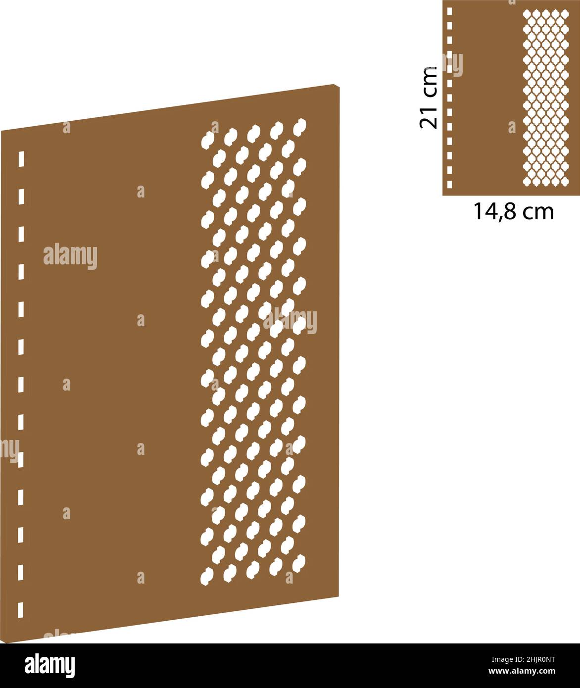 Carnet en bois avec coupe au laser Wood Art.Cahier spiralé A5 avec couverture en bois.Lime de découpe au laser de journal en bois.Joli cadeau en bois. Illustration de Vecteur