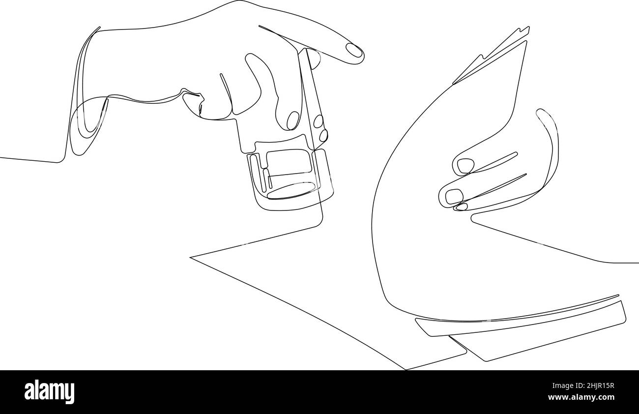 signature du contrat et cachet sur le document Illustration de Vecteur