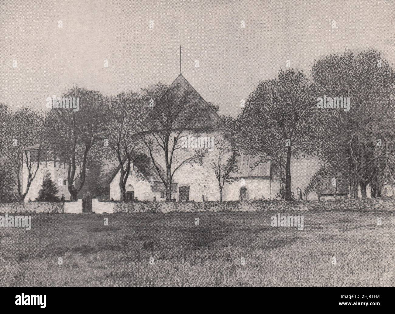 Église du XIIe siècle sur l'île Lone de Bornholm. Danemark (1923) Banque D'Images