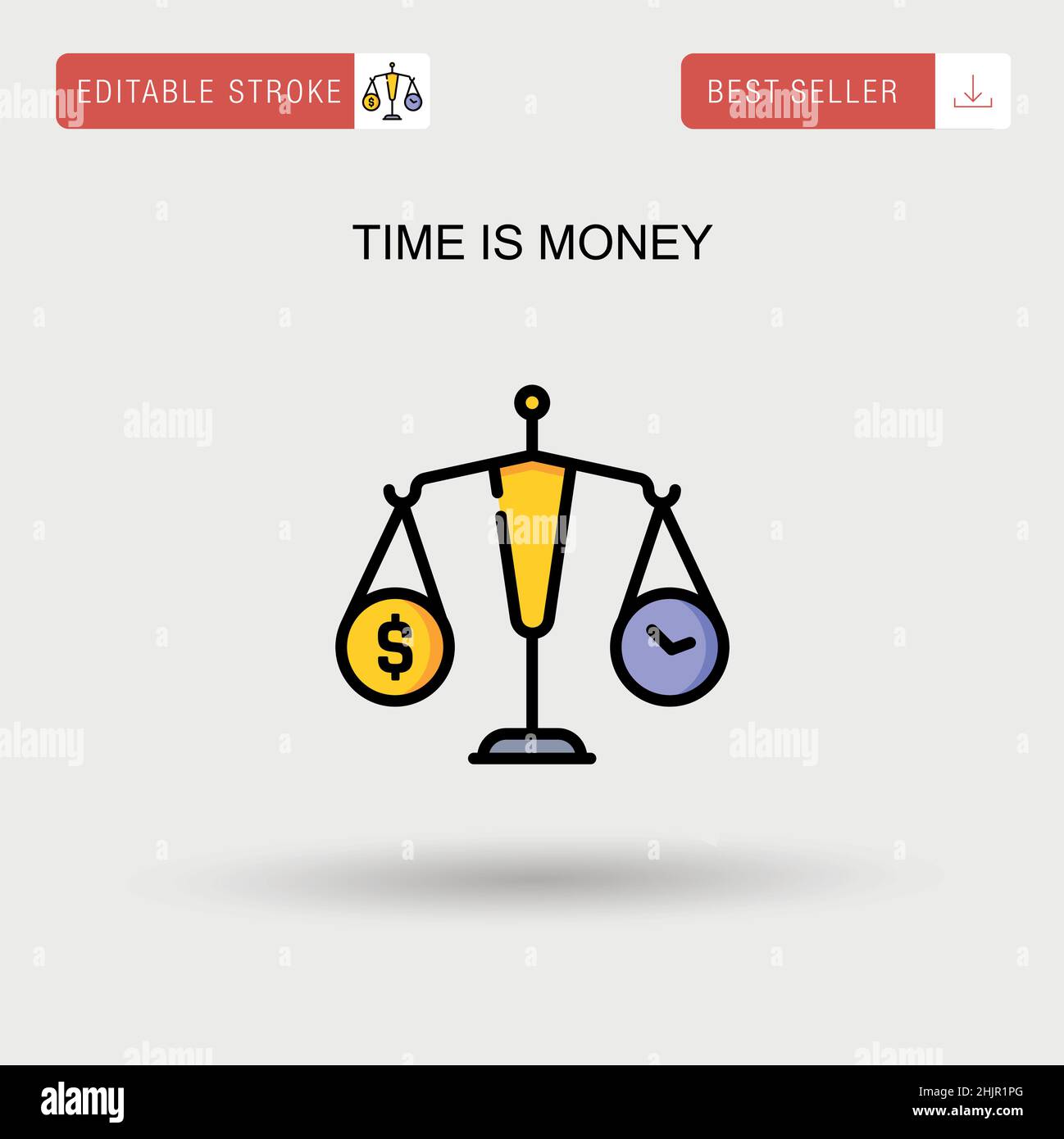 Le temps est l'argent simple icône de vecteur. Illustration de Vecteur