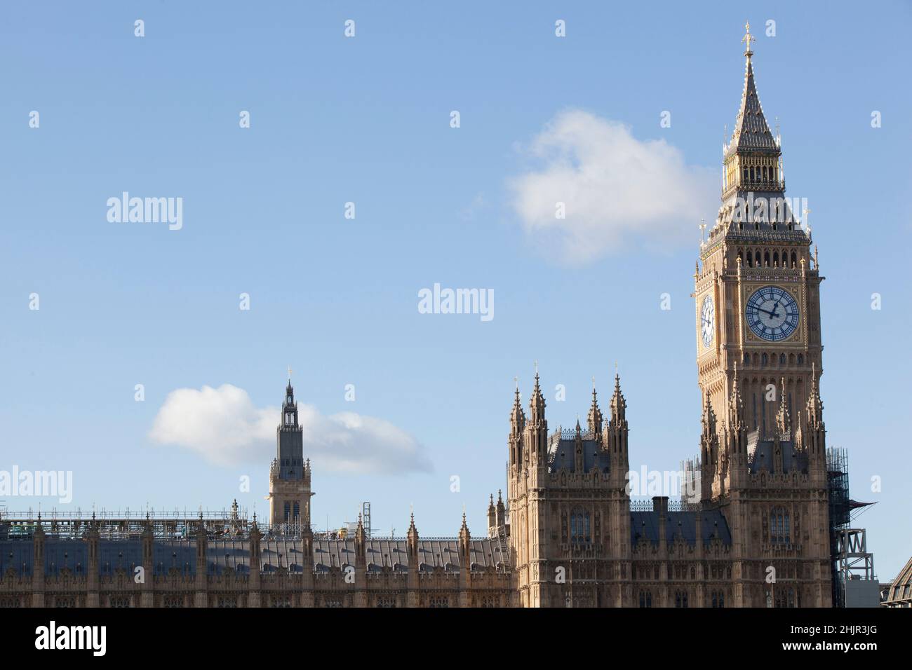 Londres, Royaume-Uni, 31 janvier 2022: Le Parlement du Palais de Westminster où le Premier ministre Boris Johnson prendra la parole cet après-midi au sujet des conclusions du rapport compilé par la fonctionnaire Sue Gray sur les violations des lois sur le confinement au 10 Downing Street pendant la pandémie du coronavirus.Anna Watson/Alay Live News Banque D'Images