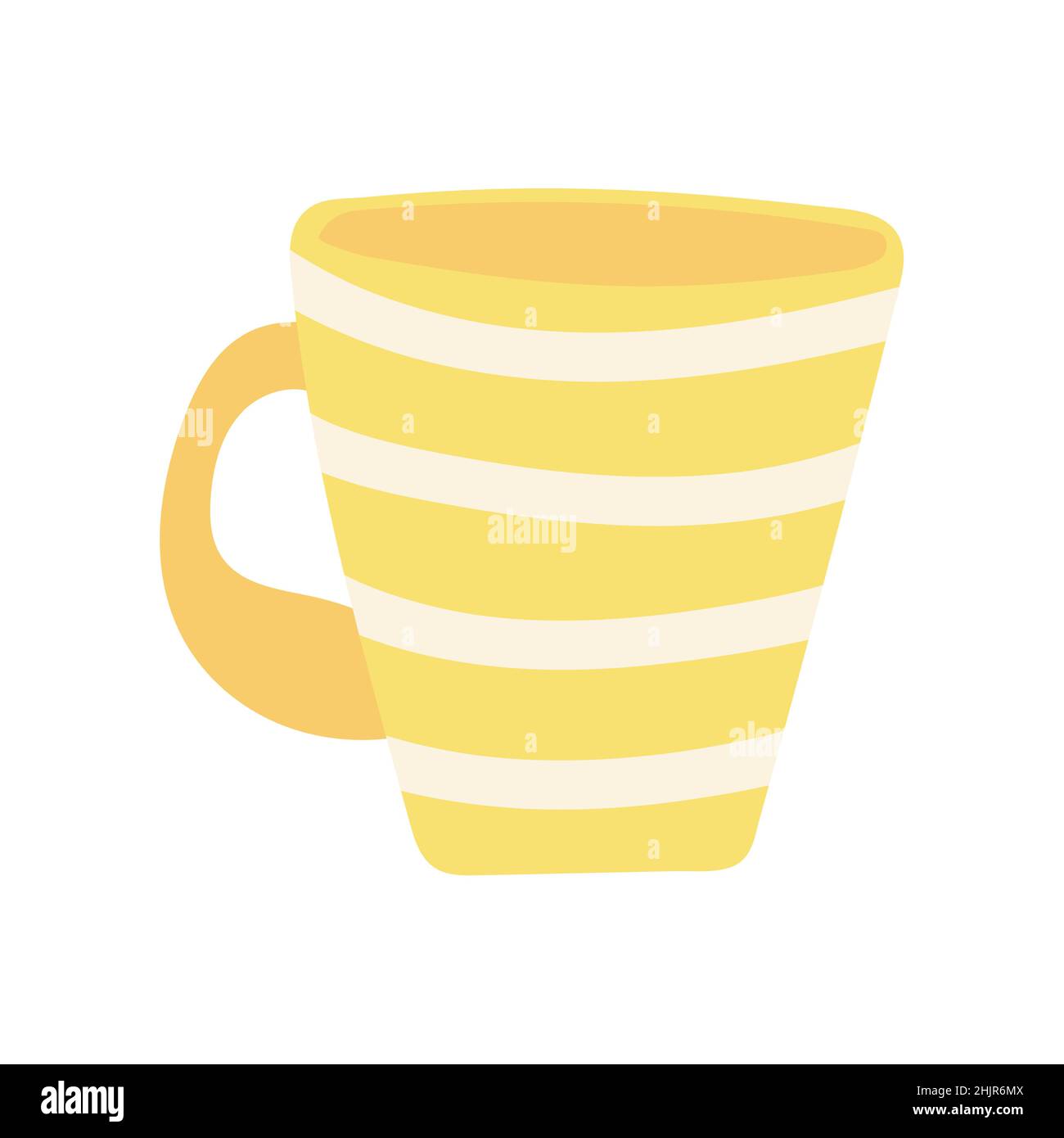 Cuvette.Dessin animé simple d'une tasse vectorielle sur blanc Illustration de Vecteur