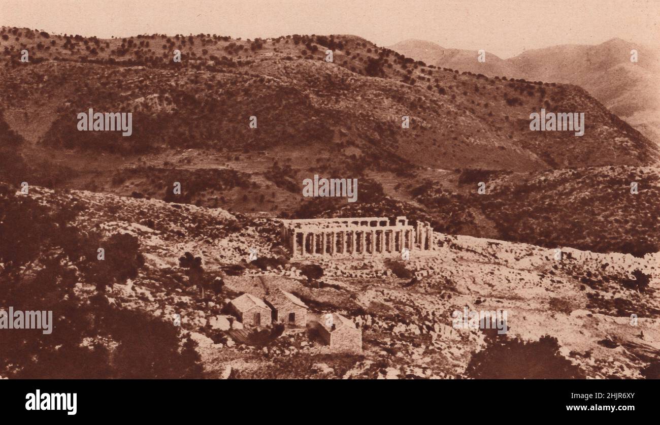Le temple de Bassae à Arcadia, où Apollon a été adoré comme le dieu de la guérison. Grèce (1923) Banque D'Images