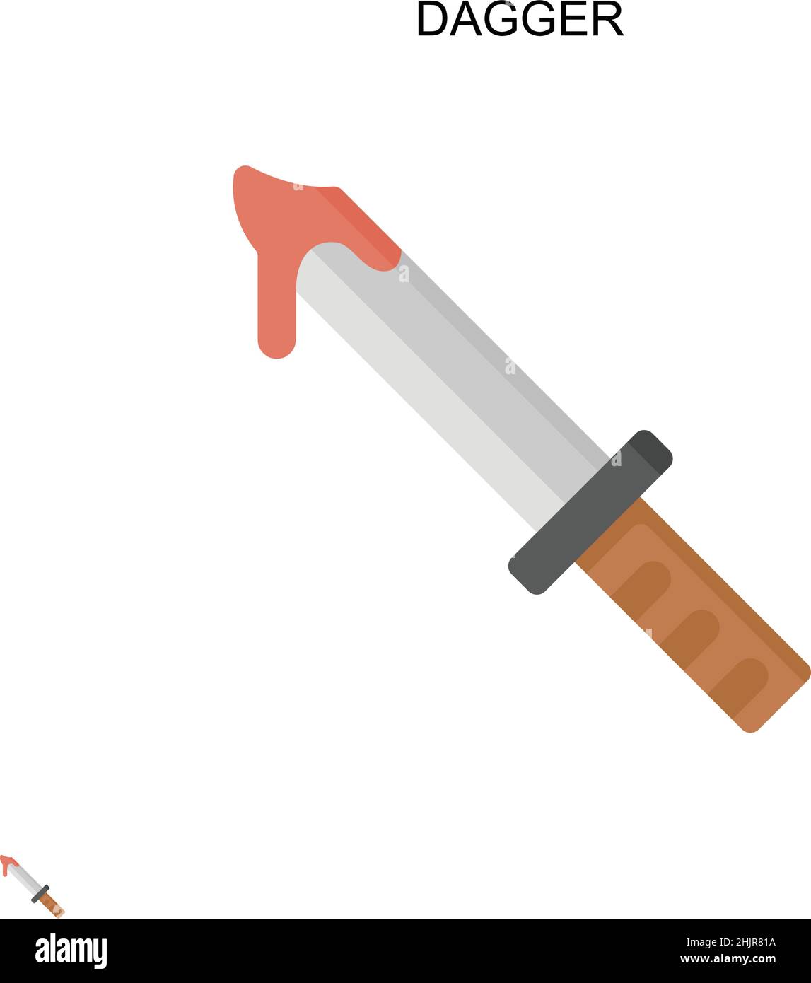 Icône de vecteur simple Dagger.Modèle de conception de symbole d'illustration pour élément d'interface utilisateur Web mobile. Illustration de Vecteur