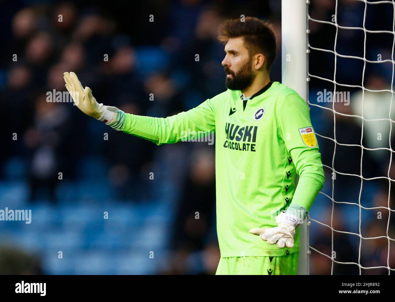 LONDRES, Royaume-Uni, JANVIER 29 : Bartosz Bialkowski de Millwall pendant le championnat Sky Bet entre Millwall et West Bromwich Albion au D. Banque D'Images
