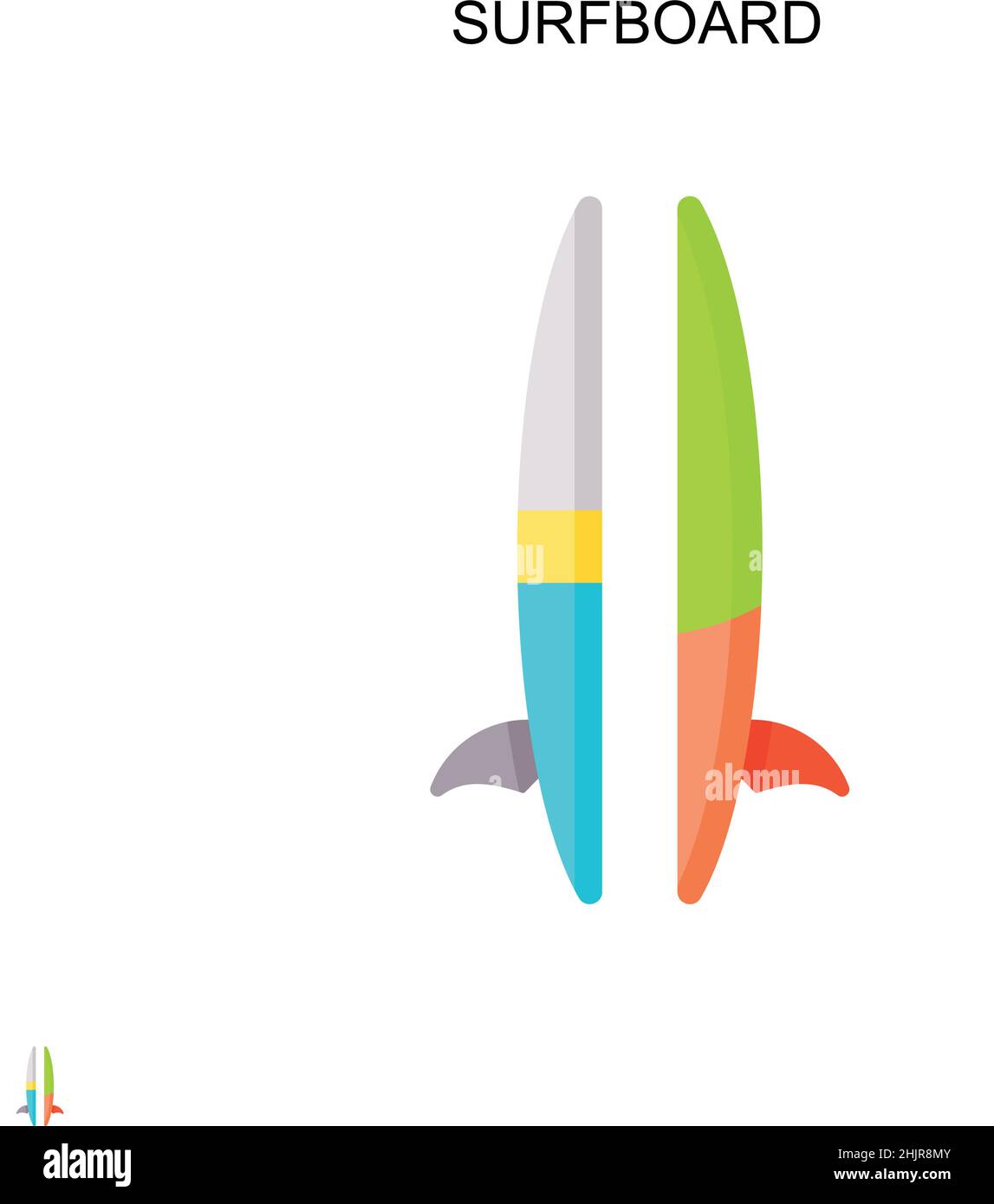 Icône de vecteur simple de surf.Modèle de conception de symbole d'illustration pour élément d'interface utilisateur Web mobile. Illustration de Vecteur