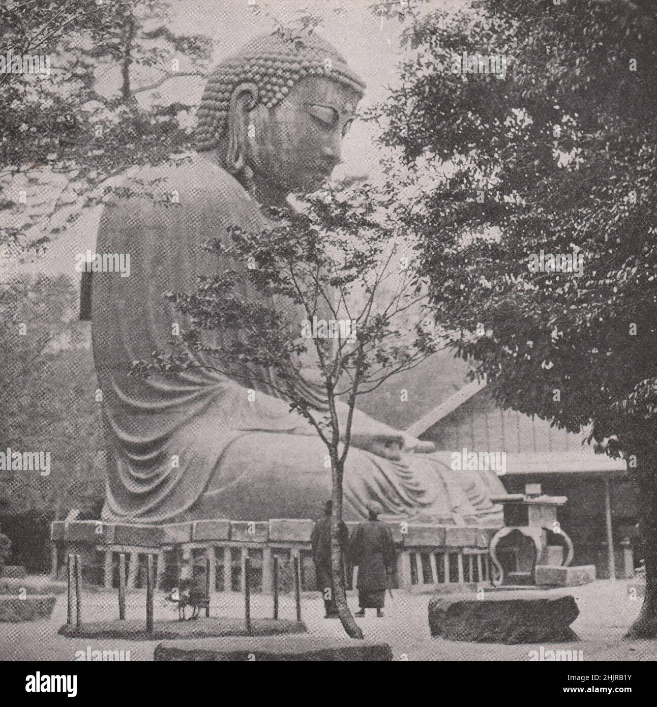 Réalisation colossale en bronze du fondateur du bouddhisme. Japon (1923) Banque D'Images