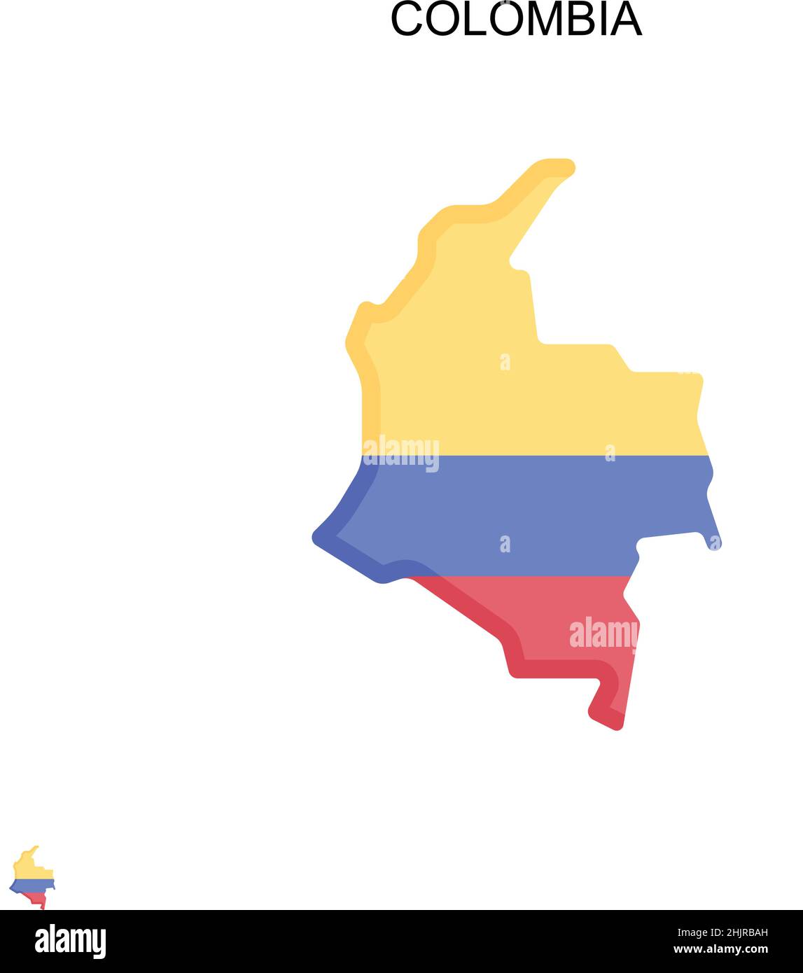 Icône de vecteur simple Colombie.Modèle de conception de symbole d'illustration pour élément d'interface utilisateur Web mobile. Illustration de Vecteur