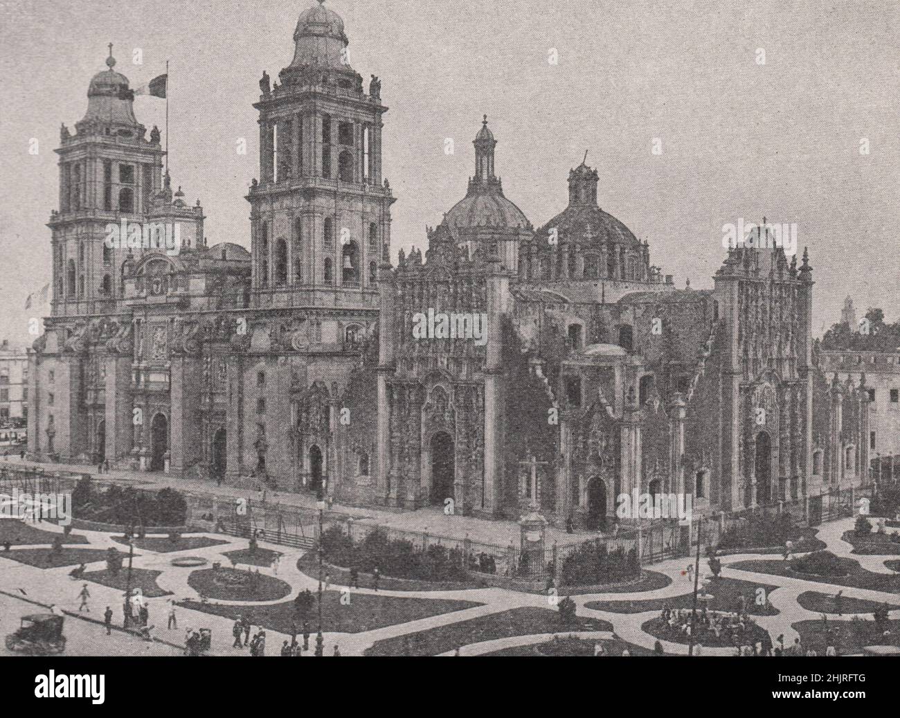 Cathédrale du Mexique, la plus grande fane catholique du nouveau monde (1923) Banque D'Images