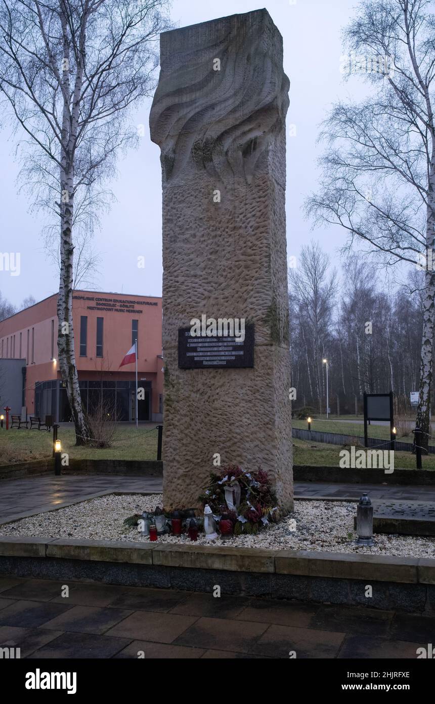Zgorzelec, Pologne - 14 janvier 2022.Memorial Stalag VIII A. c'était un camp de prisonniers de guerre allemands pendant la Seconde Guerre mondiale.Environ 12 000 prisonniers soviétiques d Banque D'Images