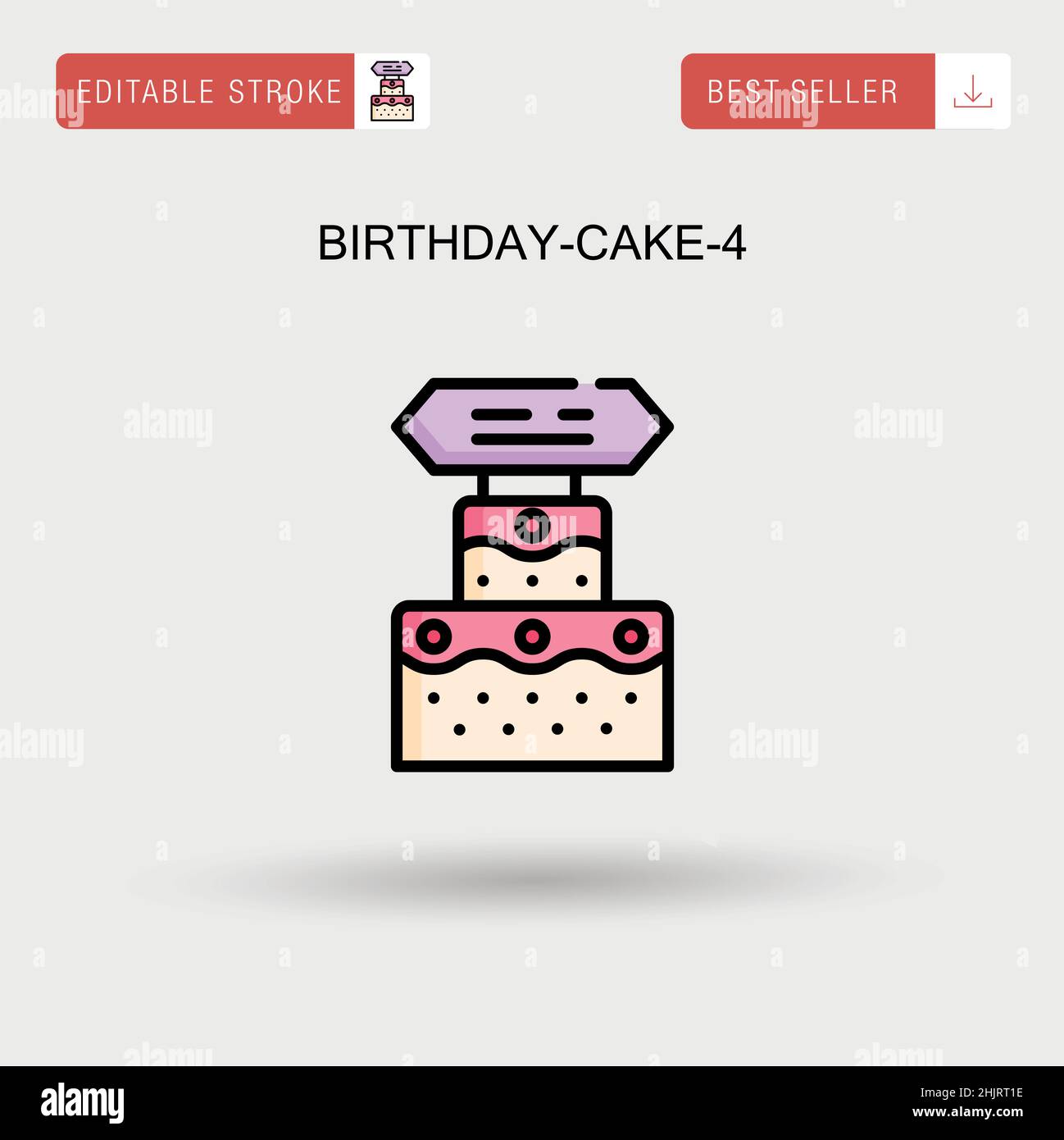 Icône vecteur simple anniversaire-gâteau-4. Illustration de Vecteur