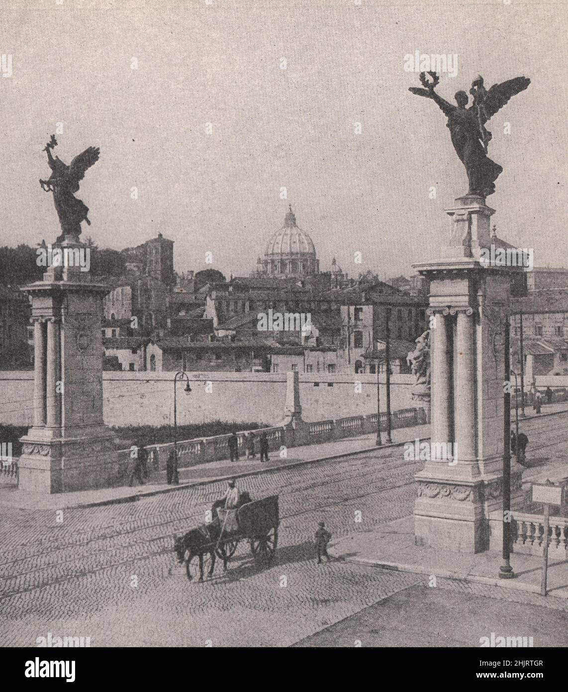 Pierre vu d'un coin du pont Victor Emmanuel. Rome (1923) Banque D'Images
