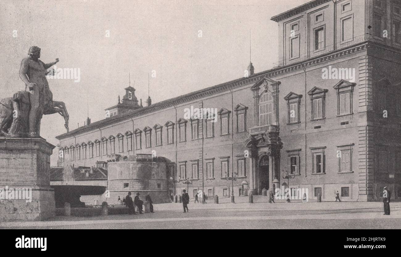 Le Palazzo del Quirinale, résidence royale de Rome, face à la Piazza du même nom (1923) Banque D'Images