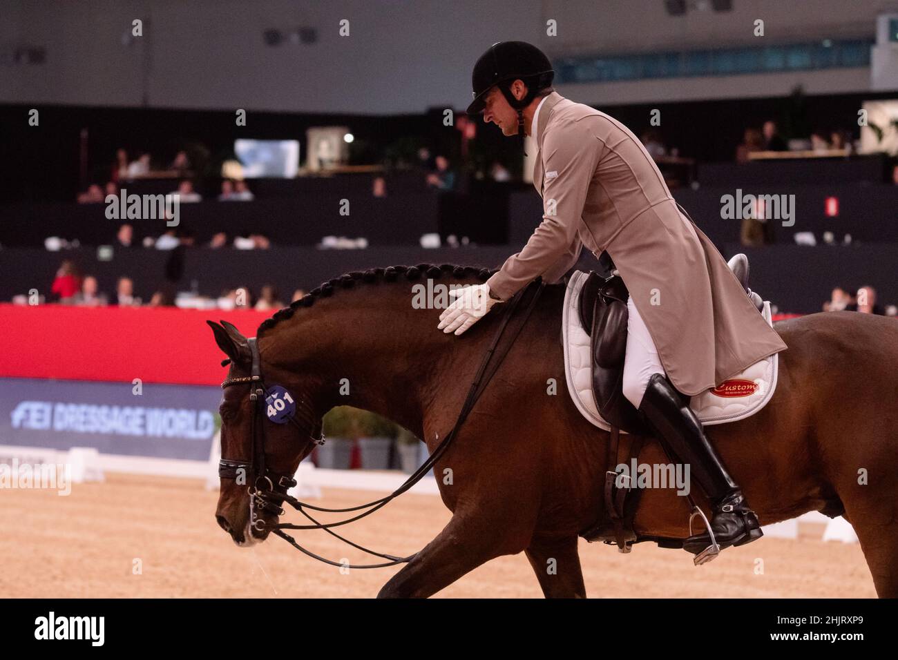 Daniel Martin Dockx (ESP) avec Manchego ARB (PRE) lors de la coupe du monde de la FEI de Longines 2019 le 30 2019 novembre à la semaine du cheval de Madrid, Espagne Banque D'Images