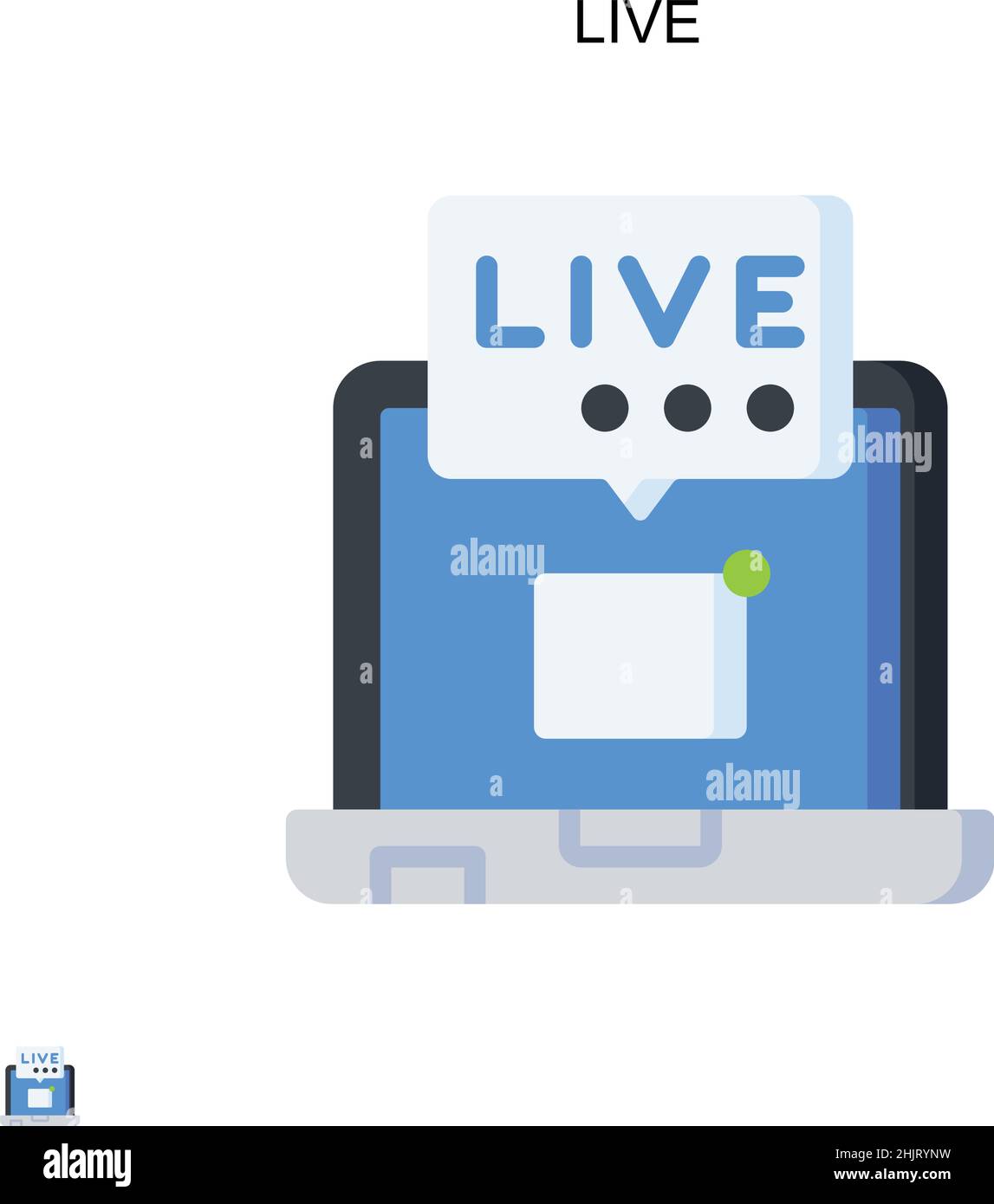 Icône vecteur simple en direct.Modèle de conception de symbole d'illustration pour élément d'interface utilisateur Web mobile. Illustration de Vecteur