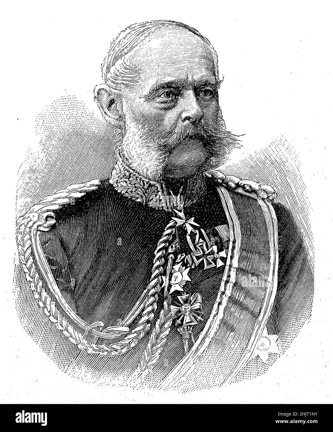 Alexander August Wilhelm von Pape, 2.Février 1813 - 7.Mai 1895, war ein preußischer Generaloberst, Gouverneur von Berlin und Oberbefehlshabre in den Marken / Alexander août Wilhelm von Pape, 2 février 1813 - 7 mai 1895, était un colonel général prussien, gouverneur de Berlin et commandant en chef des Marches, Historisch, Historical,Digital reproduction améliorée d'un original du 19th siècle / Digital restaurierte Reproduktion einer Originalvorlage aus dem 19.Jahrhundert, genaues Originaldatum nicht bekannt Banque D'Images