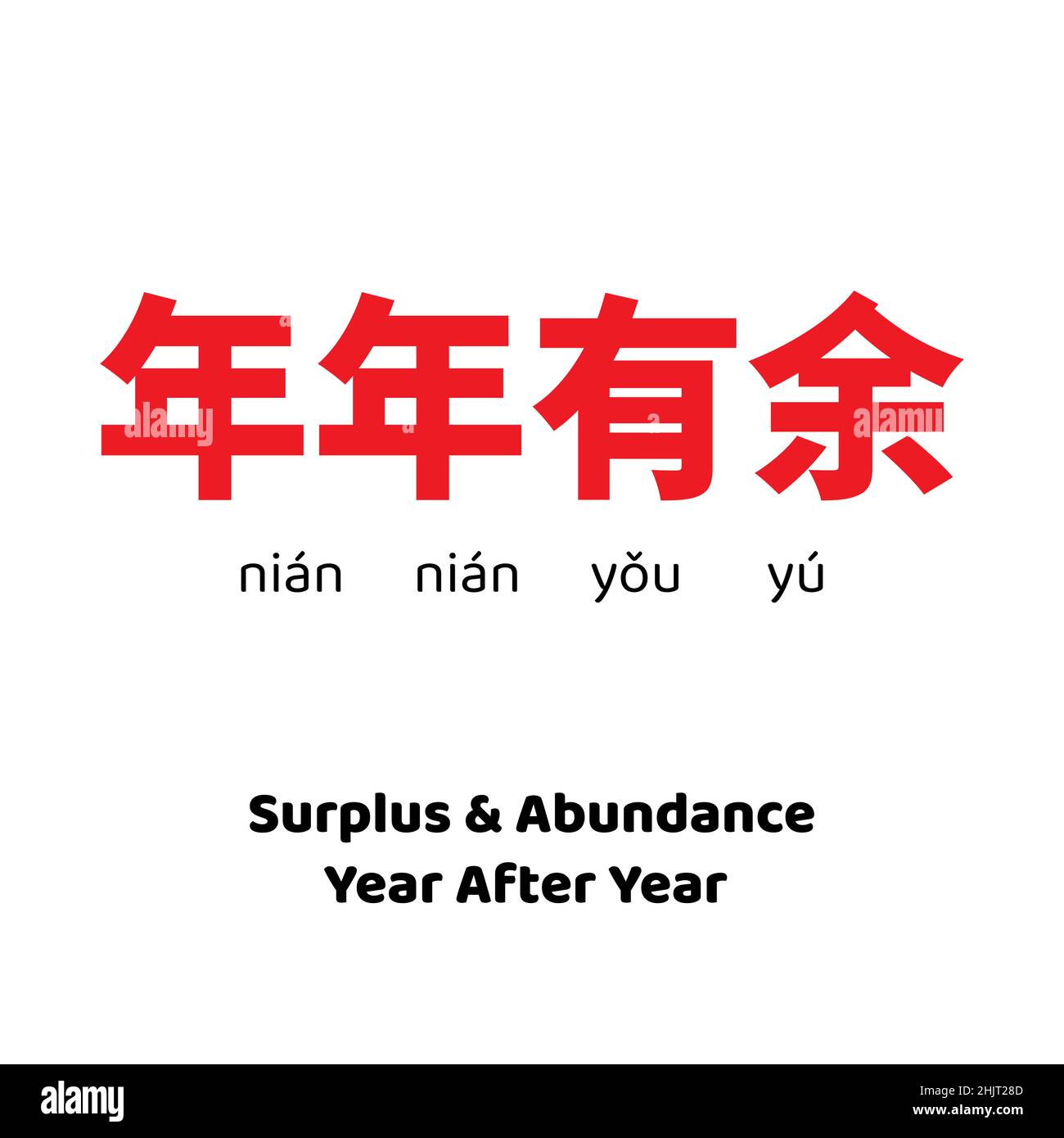 As It Was Traduction Signification Happy chinese New Year 2022 salutation texte en caractères chinois  calligraphie avec la signification littérale traduction en anglais comme  :surplus et abondance y Image Vectorielle Stock - Alamy