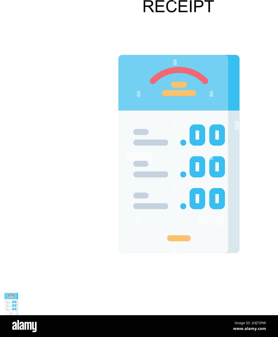Icône de vecteur simple de réception.Modèle de conception de symbole d'illustration pour élément d'interface utilisateur Web mobile. Illustration de Vecteur