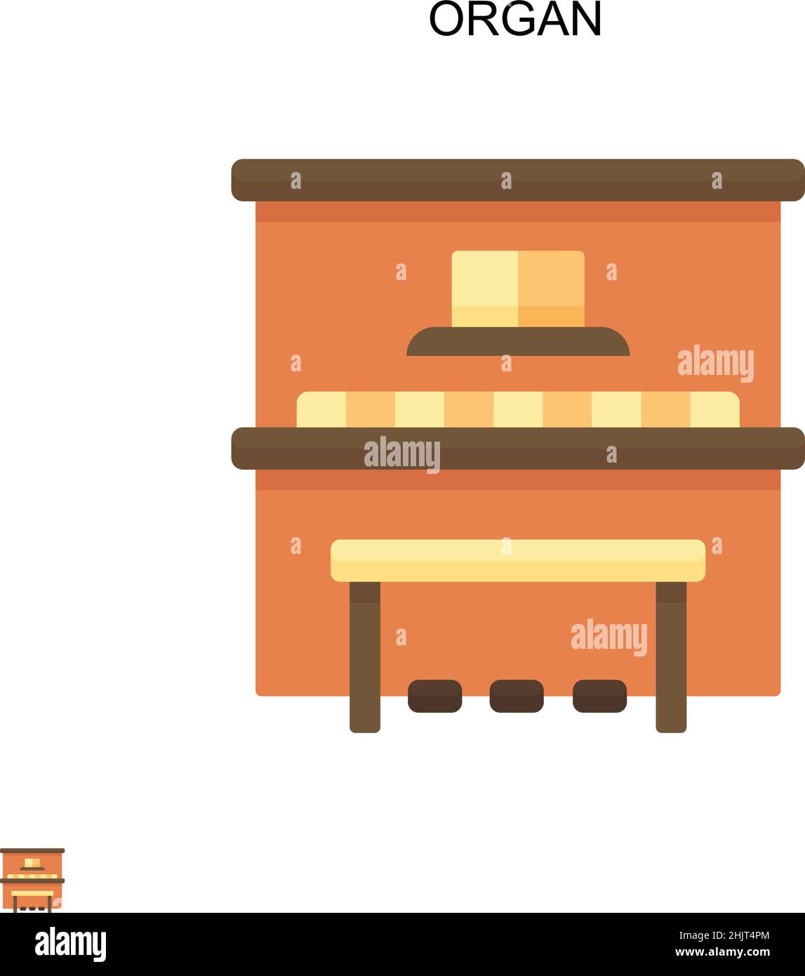 Icône vecteur simple d'organe.Modèle de conception de symbole d'illustration pour élément d'interface utilisateur Web mobile. Illustration de Vecteur