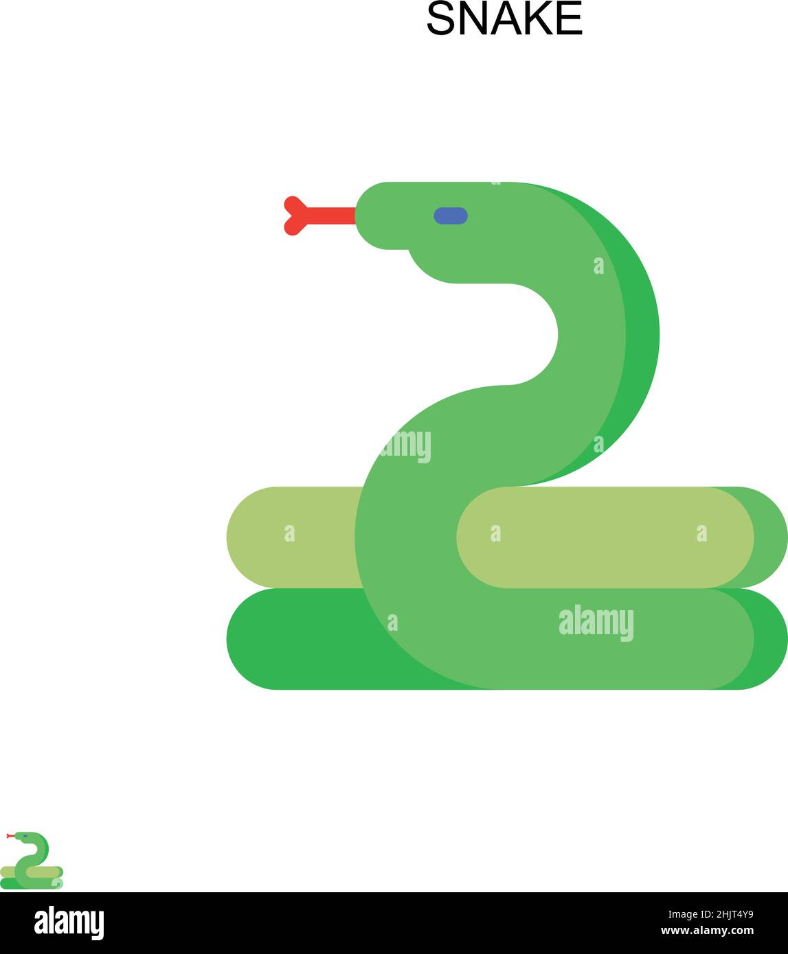 Icône de vecteur simple Snake.Modèle de conception de symbole d'illustration pour élément d'interface utilisateur Web mobile. Illustration de Vecteur