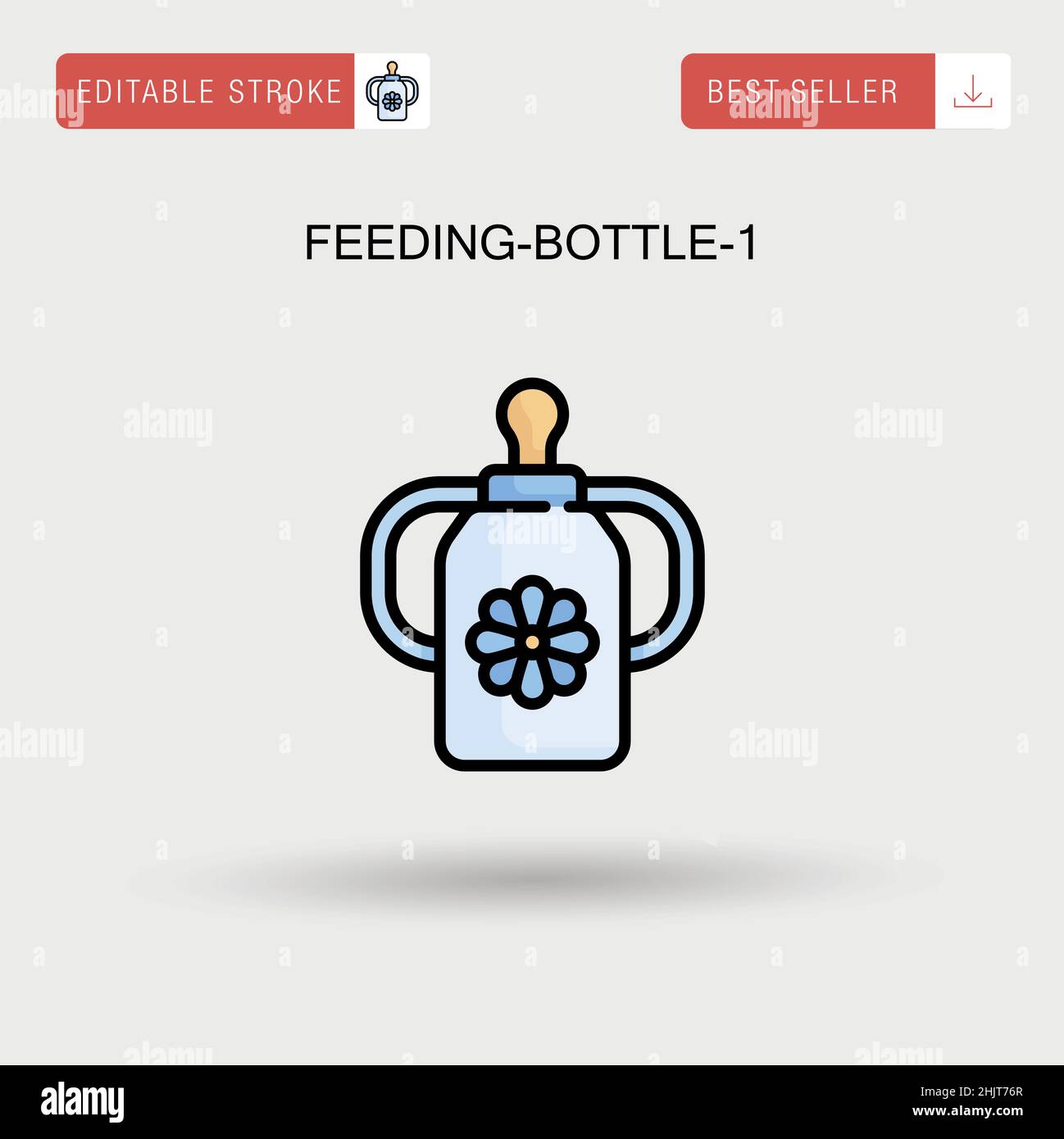 Feeding-bottle-1 icône vecteur simple. Illustration de Vecteur