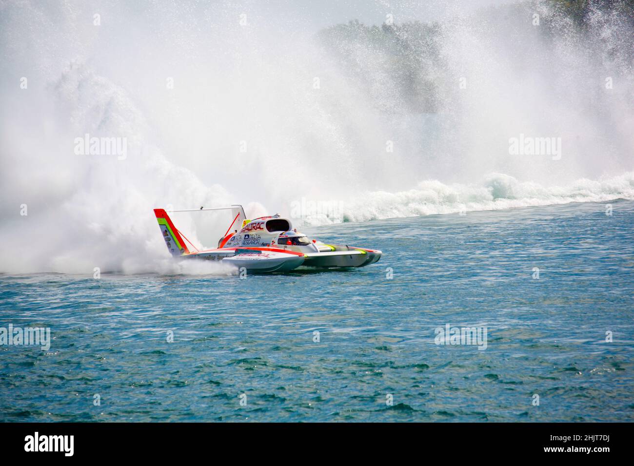 Detroit Hydroplane Boat races près de Belle Isle Banque D'Images